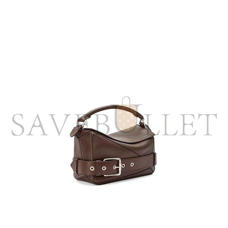 L0ew* small puzzle biker bag in shiny calfskin a510s21xc7 (24*16.5*10.5cm)